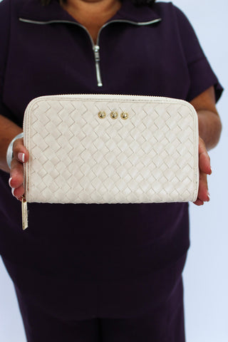 Lenni Large Zip Woven Wallet - Trudy's Trendy Boutique
