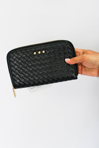Lenni Large Zip Woven Wallet - Trudy's Trendy Boutique