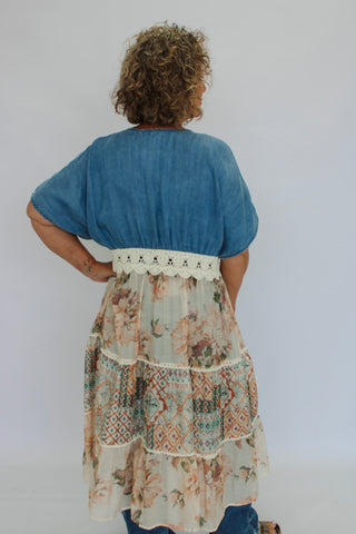 Magnolia Patchwork Kimono - Trudy's Trendy Boutique