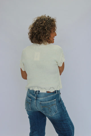 Woven Whisper Scalloped Cardigan - Trudy's Trendy Boutique