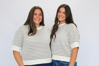 Sea Breeze Exposed Seam Striped Top - Trudy's Trendy Boutique