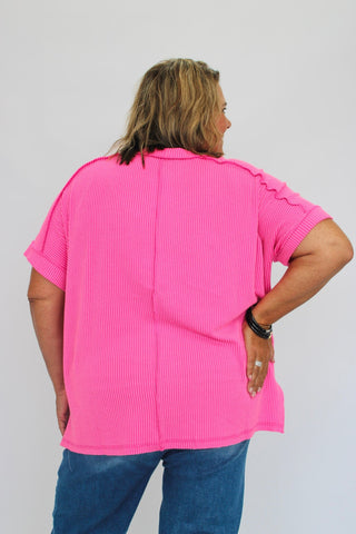 Street Comfort Ribbed Top/Curvy - Trudy's Trendy Boutique