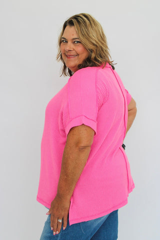 Street Comfort Ribbed Top/Curvy - Trudy's Trendy Boutique