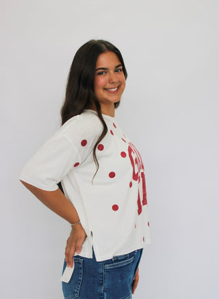 Tailgate Dot Short Sleeve Top - Trudy's Trendy Boutique