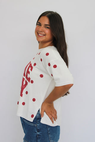 Tailgate Dot Short Sleeve Top - Trudy's Trendy Boutique