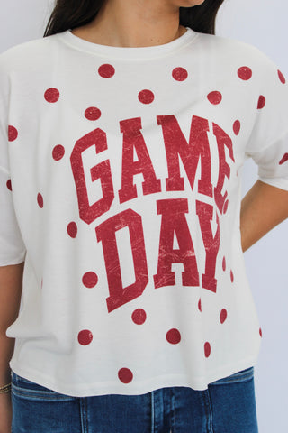 Tailgate Dot Short Sleeve Top - Trudy's Trendy Boutique