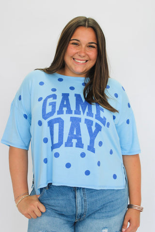 Tailgate Dot Short Sleeve Top - Trudy's Trendy Boutique