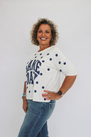 Tailgate Dot Short Sleeve Top - Trudy's Trendy Boutique