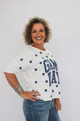 Tailgate Dot Short Sleeve Top - Trudy's Trendy Boutique