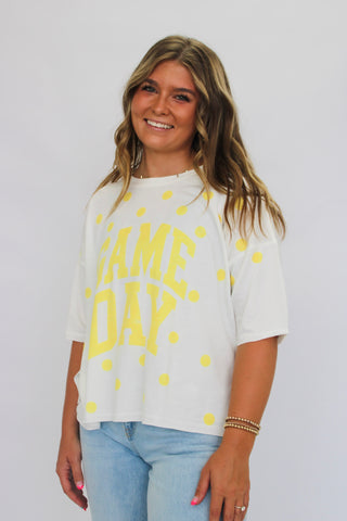 Tailgate Dot Short Sleeve Top - Trudy's Trendy Boutique