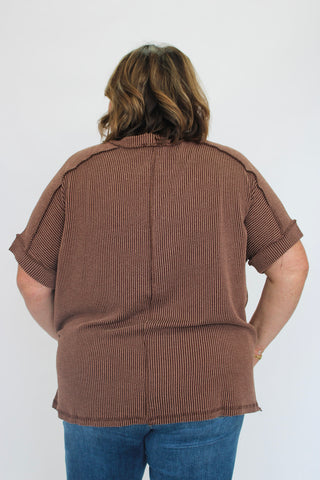 Street Comfort Ribbed Top/Curvy - Trudy's Trendy Boutique