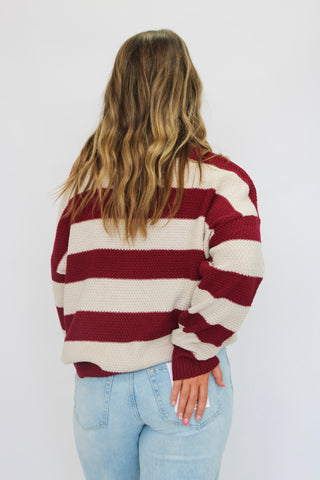 High Tide Striped Slouchy Sweater - Trudy's Trendy Boutique