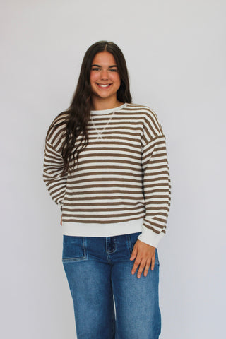 Coastal Prep Striped Pullover - Trudy's Trendy Boutique