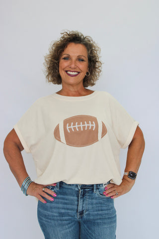 Gameday Football Patchwork Top - Trudy's Trendy Boutique