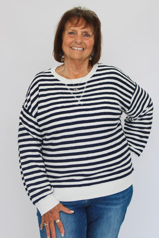 Coastal Prep Striped Pullover - Trudy's Trendy Boutique