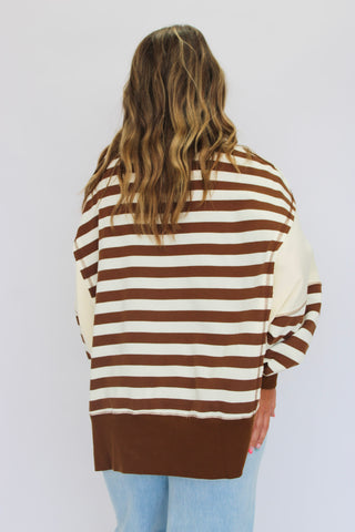 Sea Breeze Exposed Seam Striped Top - Trudy's Trendy Boutique