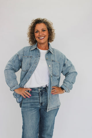 The Tide Washed Relaxed Denim Jacket - Trudy's Trendy Boutique