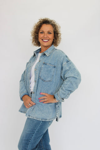 The Tide Washed Relaxed Denim Jacket - Trudy's Trendy Boutique