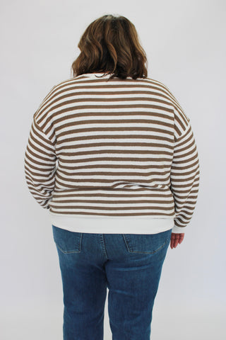 Coastal Prep Striped Pullover/Curvy - Trudy's Trendy Boutique