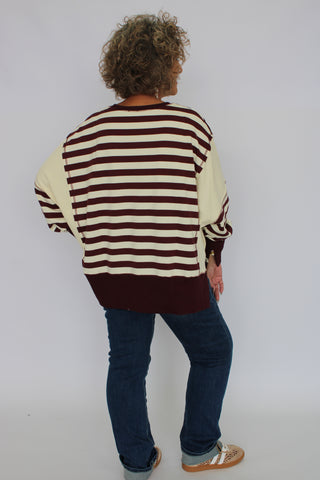 Lennox Distressed Stripe Terry Sweatshirt