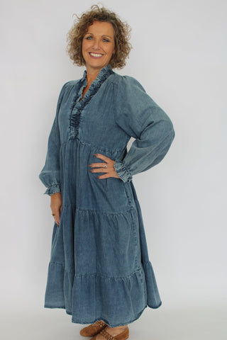 Sedona Sky Washed Denim Dress - Trudy's Trendy Boutique