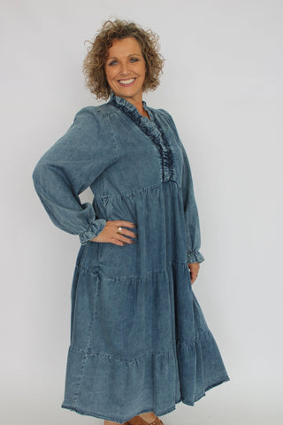 Sedona Sky Washed Denim Dress - Trudy's Trendy Boutique