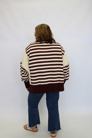 Lennox Distressed Stripe Terry Sweatshirt
