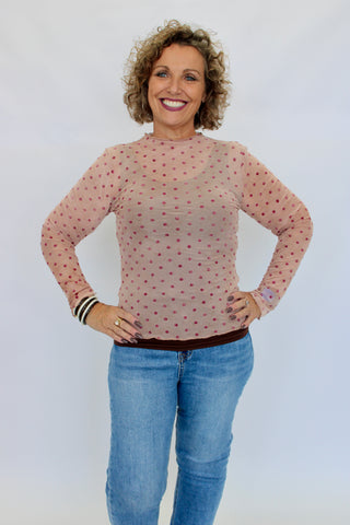 Spot On Sheer Mesh Top