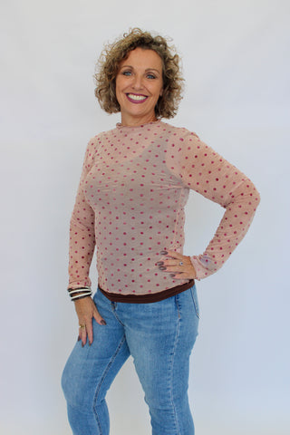 Spot On Sheer Mesh Top