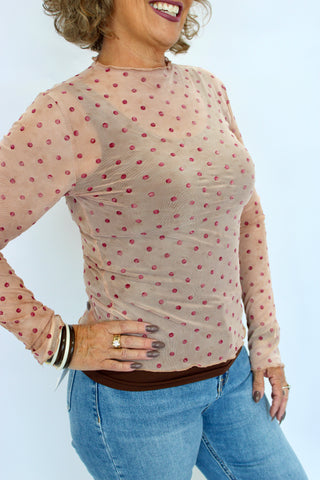 Spot On Sheer Mesh Top