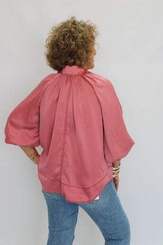 Sculpted Satin Wave Blouse