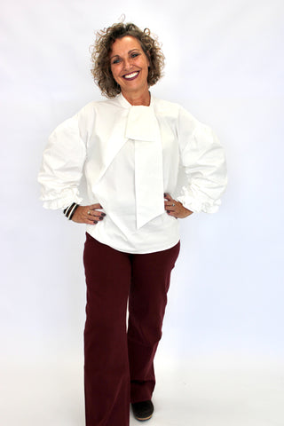 Vivenne Puff Sleeve Poplin Top