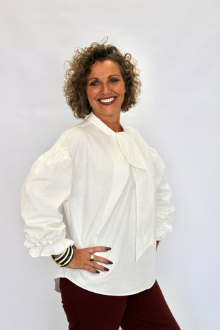 Vivenne Puff Sleeve Poplin Top
