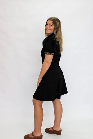 Waverly Leopard-Trim Zip Dress - Trudy's Trendy Boutique
