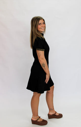 Waverly Leopard-Trim Zip Dress - Trudy's Trendy Boutique