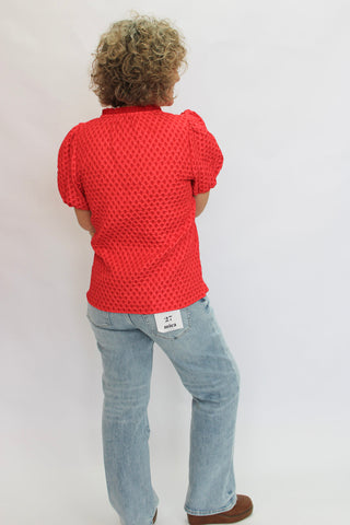 Ruby Ruffle V-Neck Top