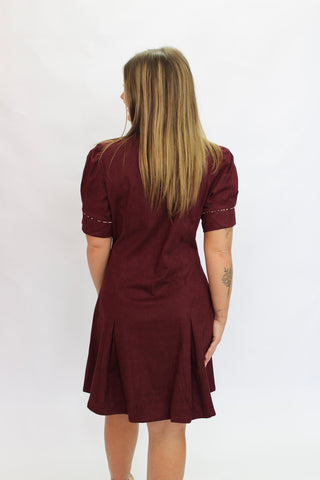 The Wildcat Suede Pleated Dress