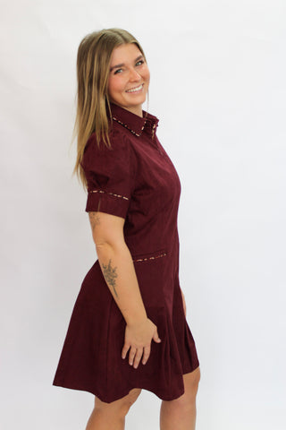 The Wildcat Suede Pleated Dress