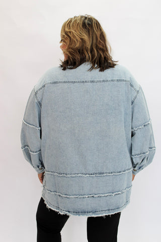 Electric Avenue Denim Shacket - Trudy's Trendy Boutique