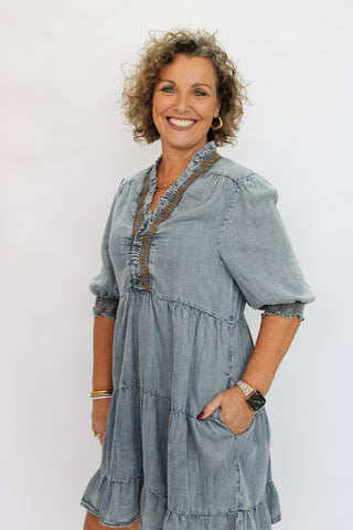 Indie Vintage Denim Dress - Trudy's Trendy Boutique