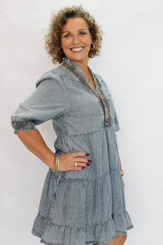 Indie Vintage Denim Dress - Trudy's Trendy Boutique