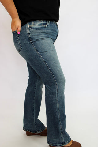 Judy Blue MR Daisy Bootcut DK Jeans - Trudy's Trendy Boutique