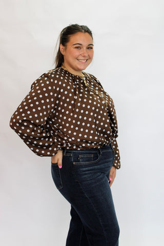 Maren Polka Dot Zip Jacket - Trudy's Trendy Boutique