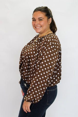 Maren Polka Dot Zip Jacket - Trudy's Trendy Boutique