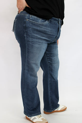 Mica HR Straight Leg Ankle DK TEALISH/Curvy - Trudy's Trendy Boutique