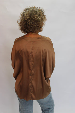 Soho Slouchy Satin Blouse - Trudy's Trendy Boutique