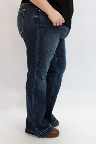 Judy Blue HW Trouser Flare/Curvy - Trudy's Trendy Boutique
