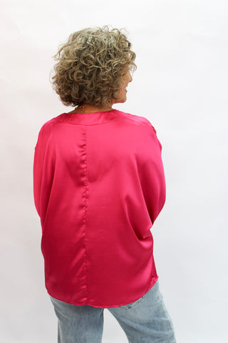 Soho Slouchy Satin Blouse - Trudy's Trendy Boutique