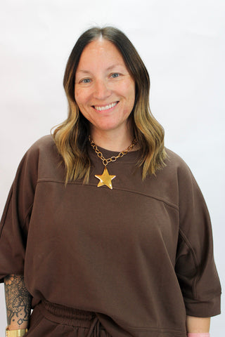 Slate Seamed Crew - Trudy's Trendy Boutique