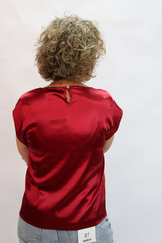 Cosette Drop Shoulder Satin Top